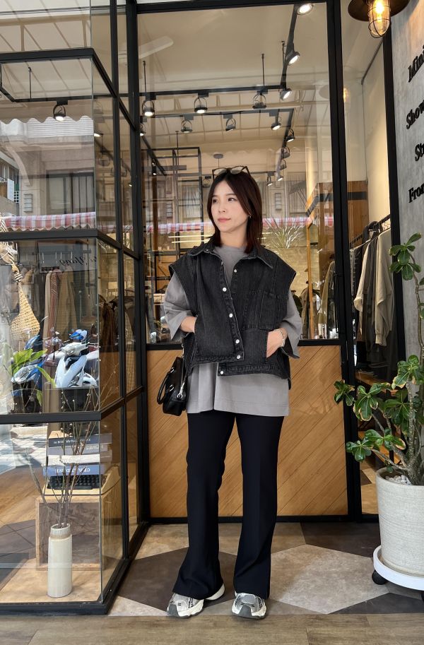 Ap426.設計檔口完美牛仔背心 