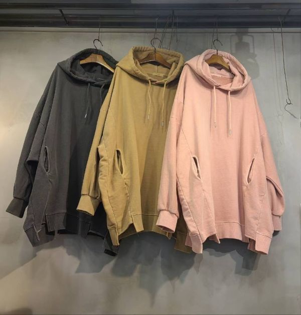 Hn106.設計感水洗連帽t 