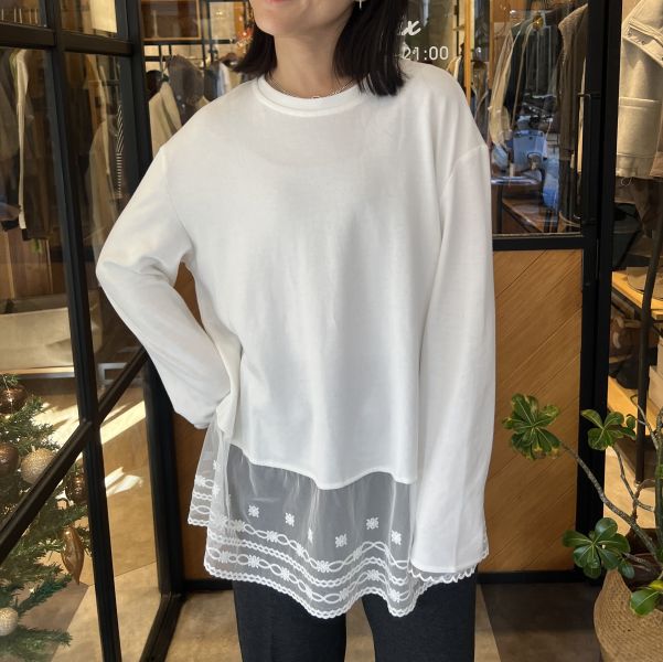 Dm109.層次搭配質感拼蕾絲t 