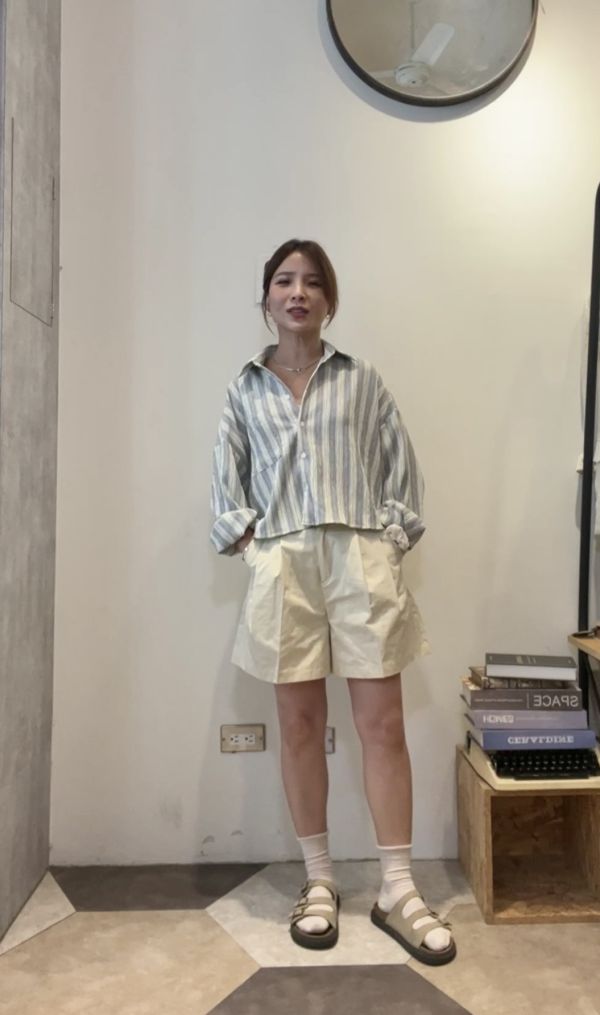 JL7730.抗皺可愛線條衫 