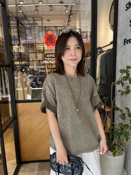 Mh306.超好看水洗色剪裁t 