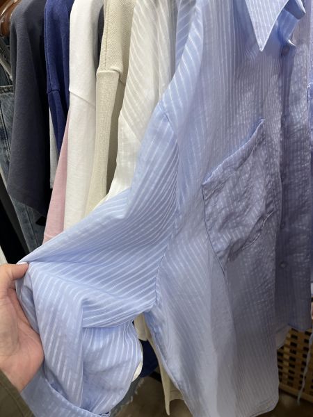 Ai14.超美紡緞直條襯衫 