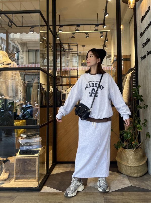 Sp119.(必買）可配套裝美版棉裙/雲灰 