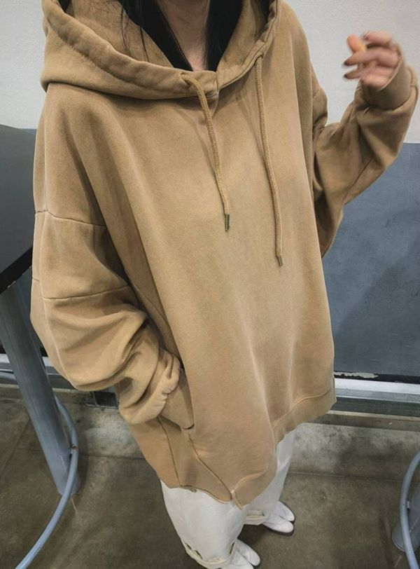 Hn106.設計感水洗連帽t 