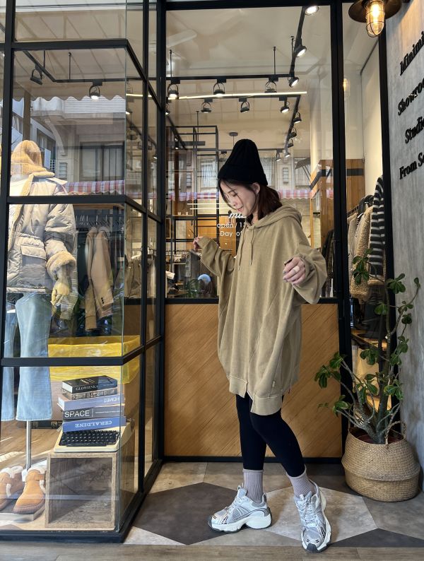 Hn106.設計感水洗連帽t 