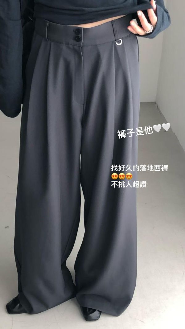La10.不挑人西料寬褲 