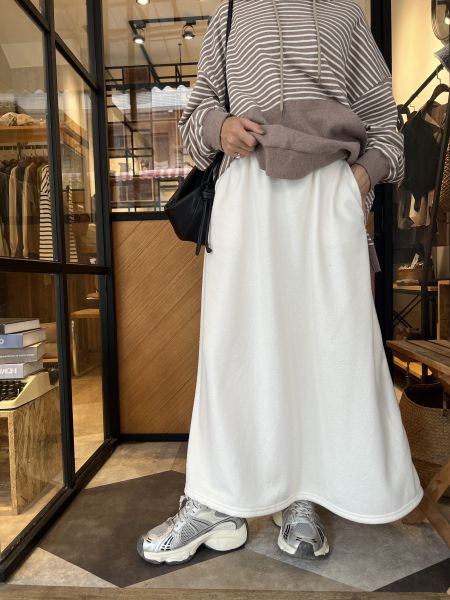 Nn107.輕盈毛料棉裙 