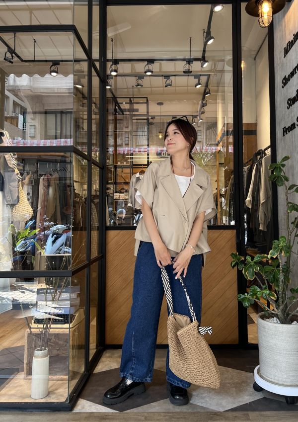 Ap421.設計師檔口斗篷風衣 