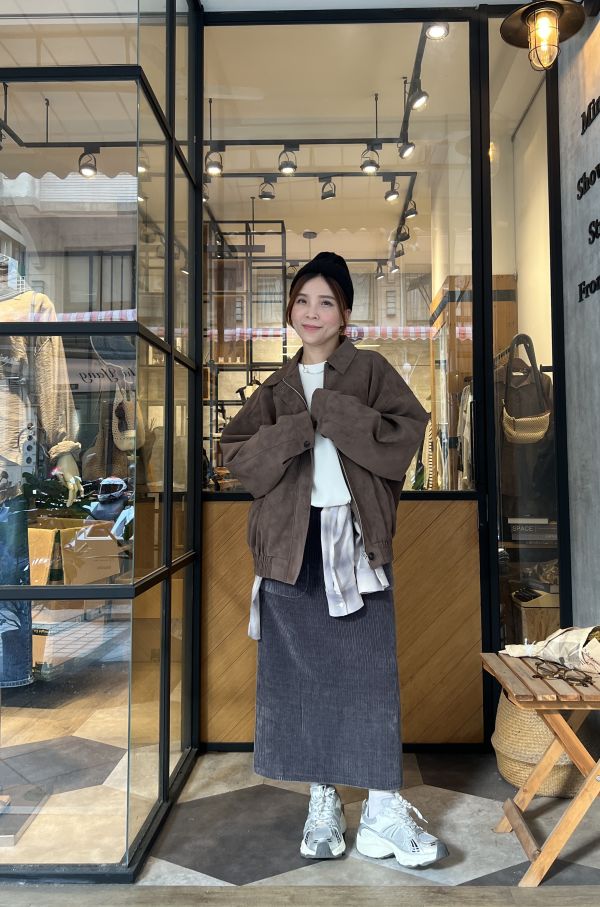 Nv116.一眼愛上的混麂皮布勞森外 