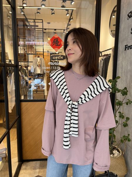 Ma304.必買質感接袖t 