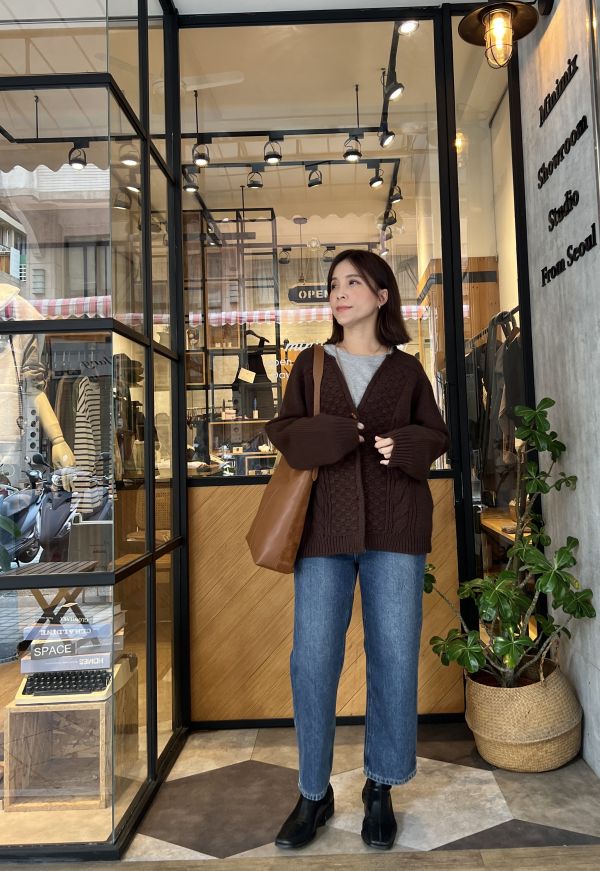 Nn108.v領木釦編織鉤針外 