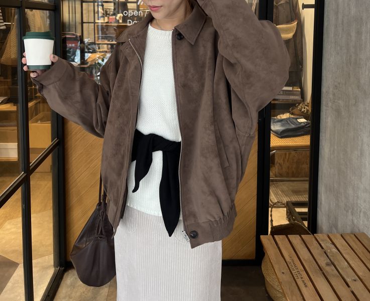 Nv116.一眼愛上的混麂皮布勞森外 