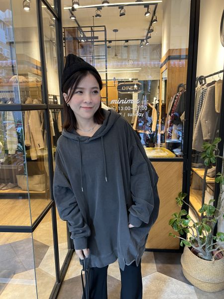 Hn106.設計感水洗連帽t 