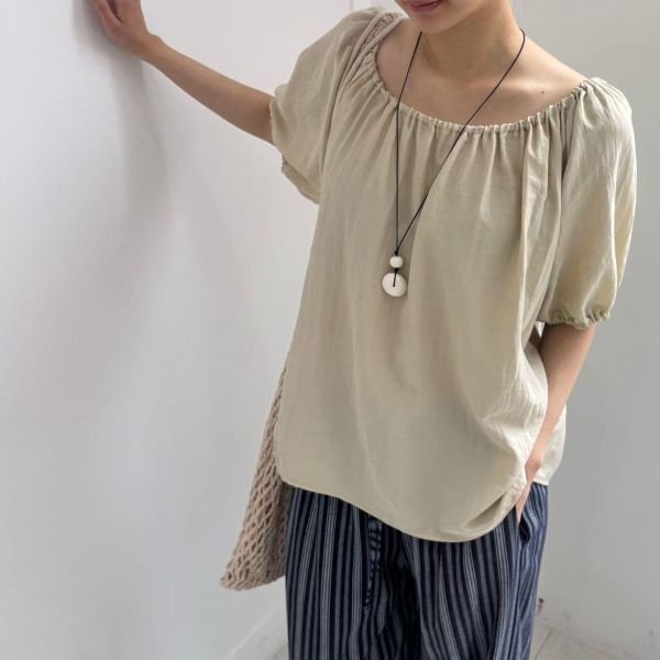 Ju11.簡約絲緞小姊姊上衣 