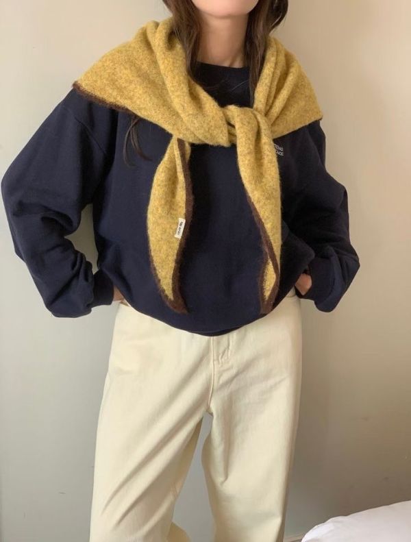 Dc124.超加分滾邊披肩圍巾 