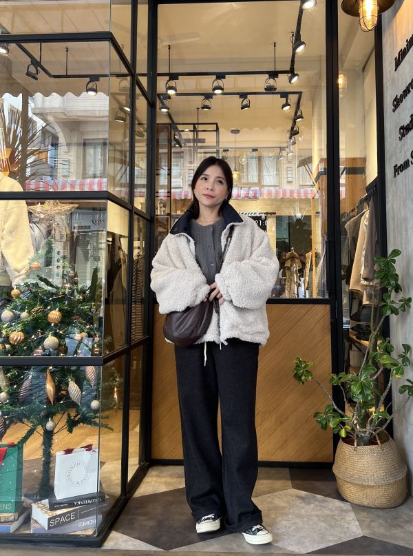 Dm125.愛不釋手雙面穿QQ毛外套 