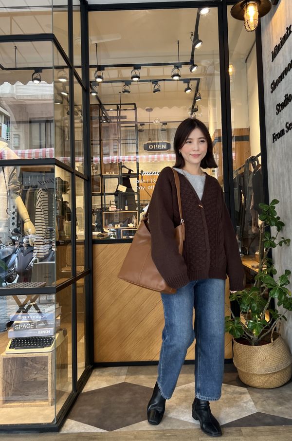 Nn108.v領木釦編織鉤針外 