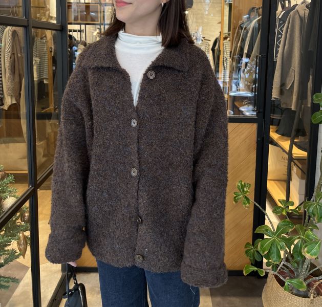 Jn111.超美混色軟Q翻領毛衣外套 
