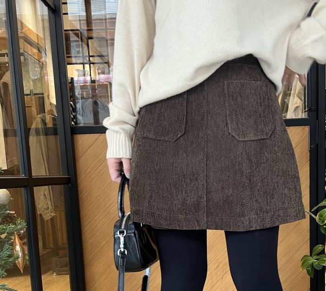 J122.神裙家質感絨面裙褲 