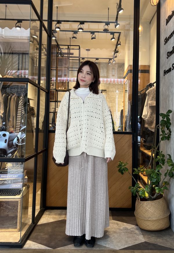 Dc113.不挑人質感S家針織細摺裙 