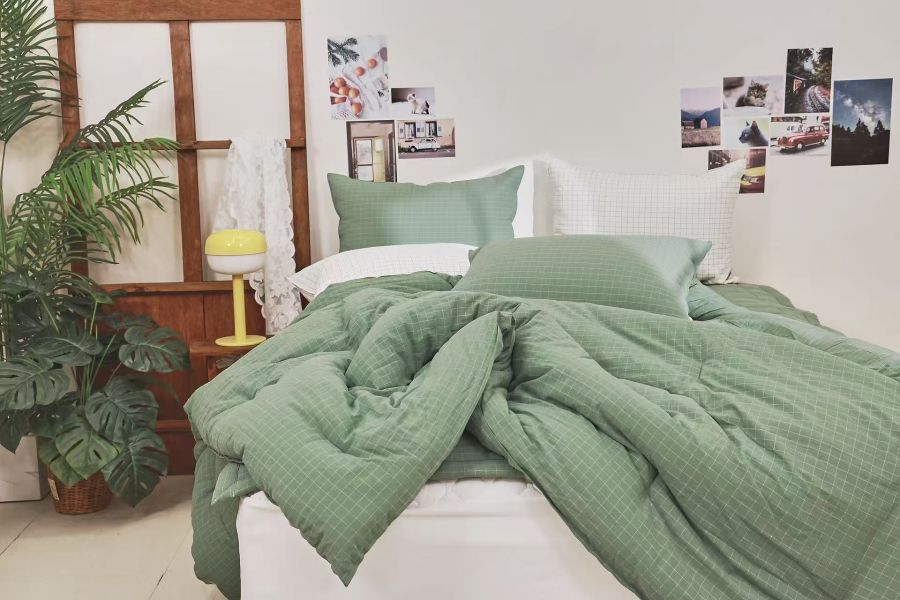 kg85.無印風線格四季被/綠 