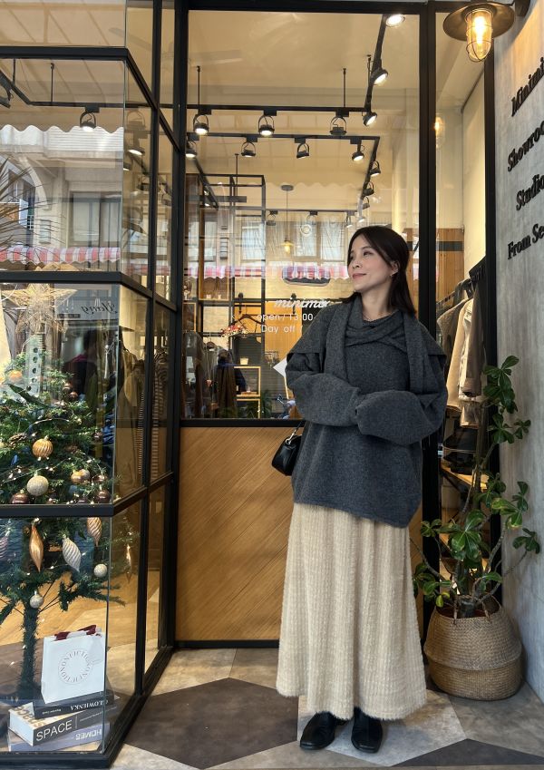 Dm106.附披肩慵懶QQ毛衣 