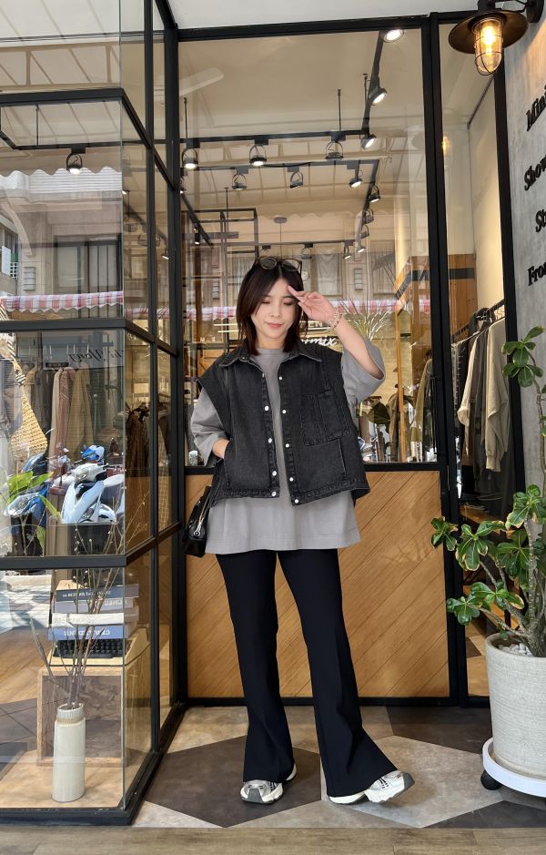 Ap426.設計檔口完美牛仔背心 