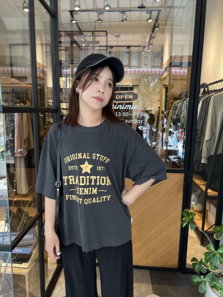 Ap405.質感水洗星星t 