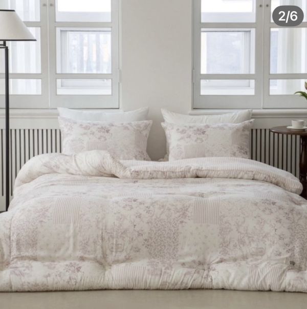 Kg76.線條印花四季短絨厚被/粉 