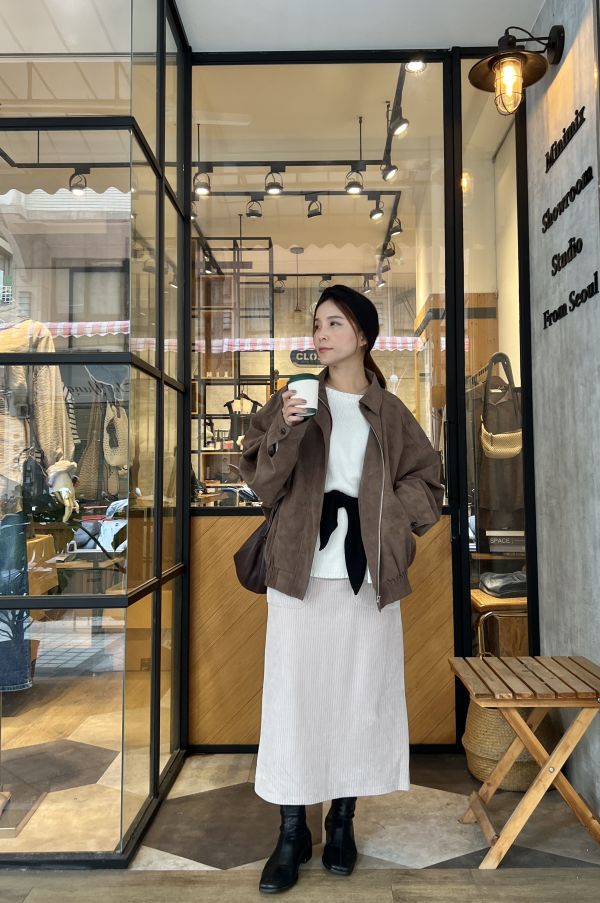 Nv111.不挑人絨棉坑紋美版裙 