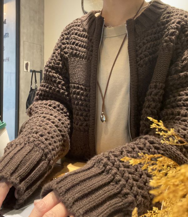 Nv115.超美鉤針拉鍊外套 