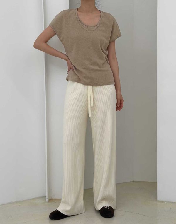 Nv123.質感s家針織坑紋神褲 