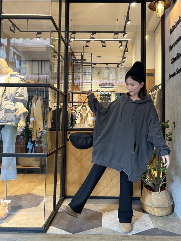 Hn106.設計感水洗連帽t 