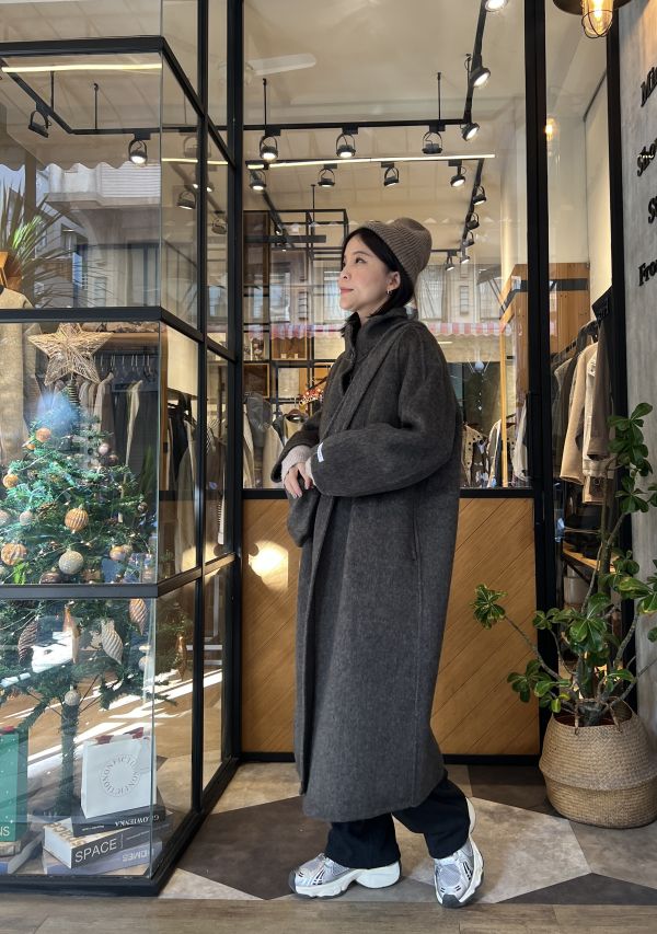 Dm126.時髦度爆棚的立領手工長大衣 