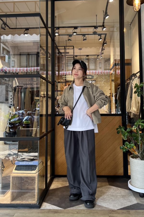 Ai17.不挑人西料寬褲 