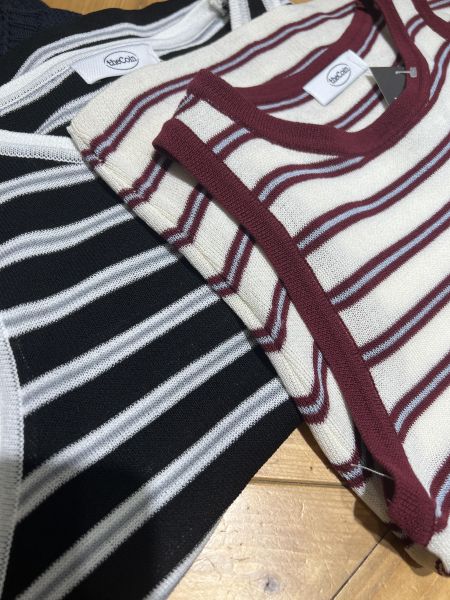 Mh312.延展條紋拼色針織背心 