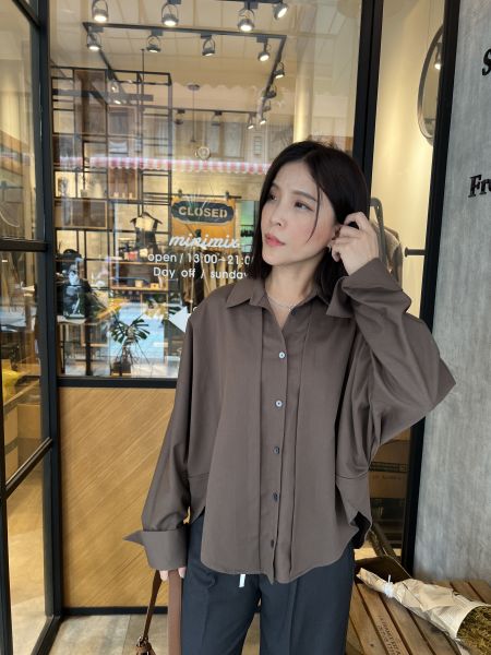 Nv120.設計愛牌檔口剪裁襯衫 