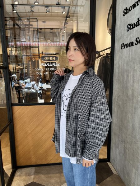 St11.秋色好美細線格襯衫 