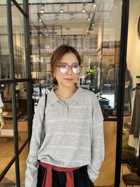 Aa921.可愛條紋polo針織衫 
