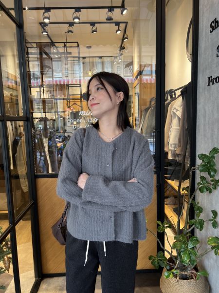 Dm107. 小香風毛海開釦上衣 