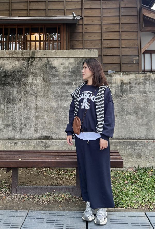 Sp118.(必買）可配套裝美版棉裙/深藍 