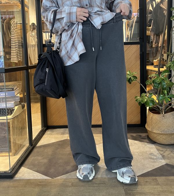 Nn112.長腿水洗處理棉褲 