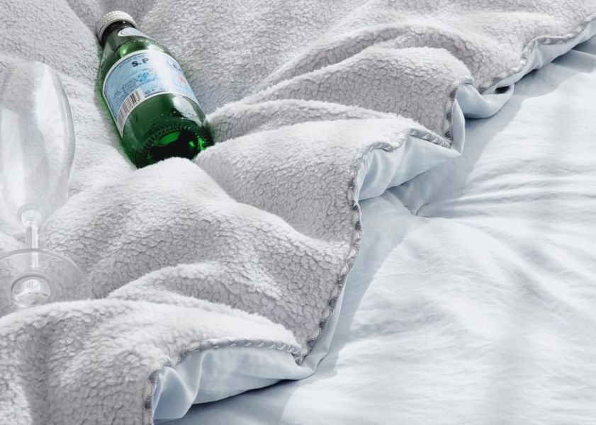 Kg23.簡約蝴蝶結刺繡短絨冬被/粉 