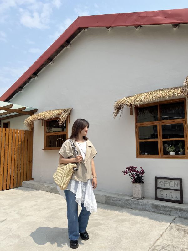 Ap421.設計師檔口斗篷風衣 