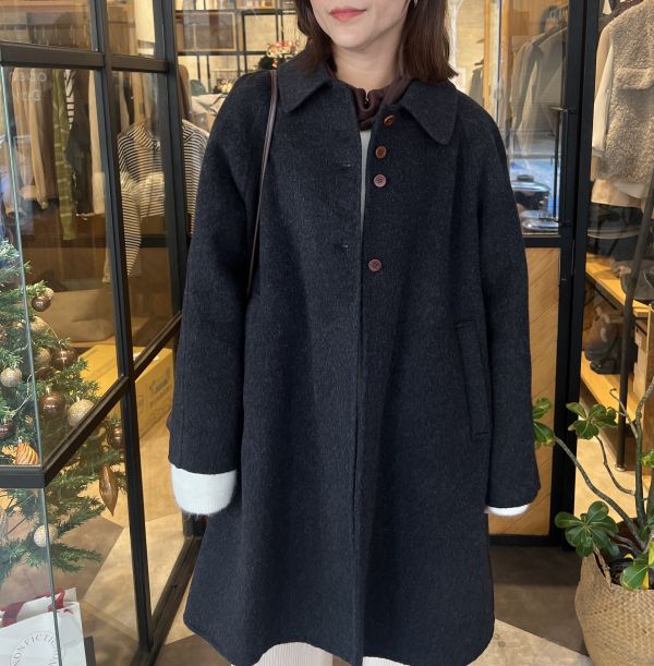 Dc123.超美無肩線後打褶手工大衣 