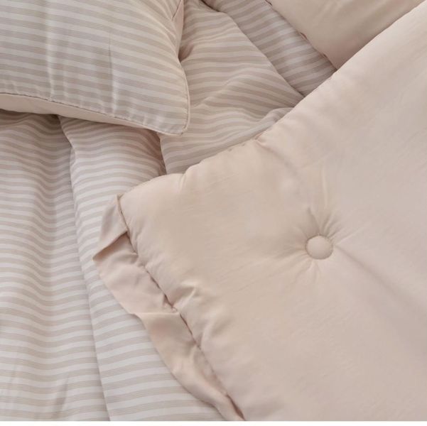 Kg93清新感線條四季厚被/奶杏 