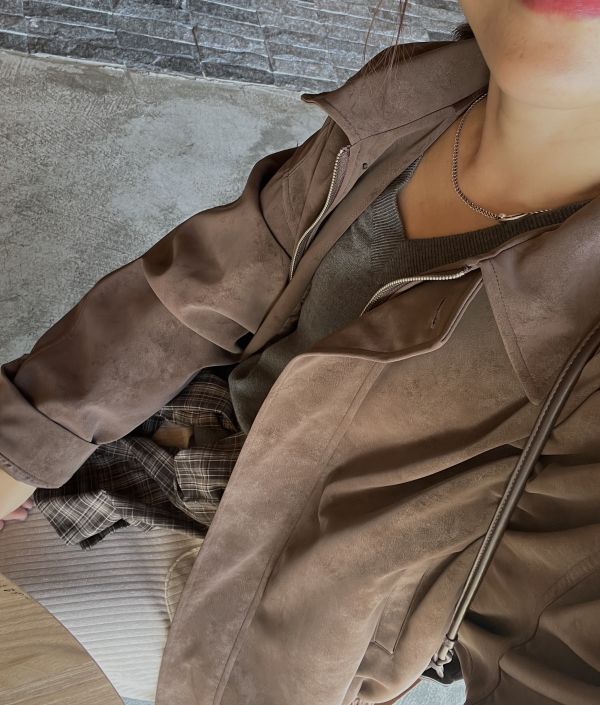 Nv116.一眼愛上的混麂皮布勞森外 