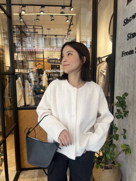 Dm107. 小香風毛海開釦上衣 