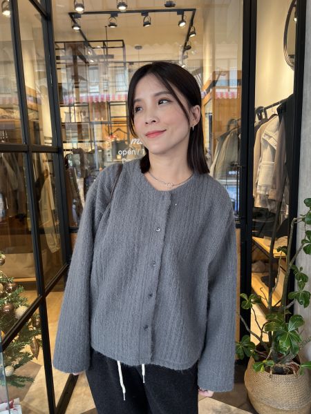 Dm107. 小香風毛海開釦上衣 