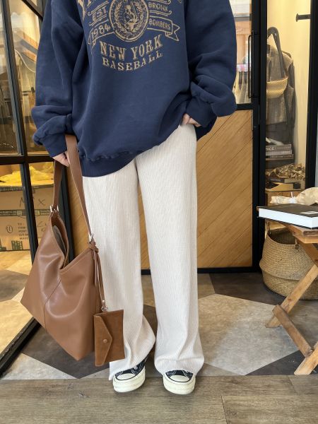 Nv123.質感s家針織坑紋神褲 